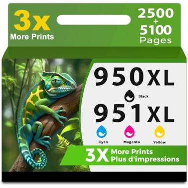 Imagem de Ankink Cartuchos de tinta compatíveis com HP 950XL 951XL (950 951 XL preto ciano magenta amarelo 4 pacotes combinados) para OfficeJet Pro 8600 8610 8615 8620 8625 8630 8640 8660 8100 276dw 2511