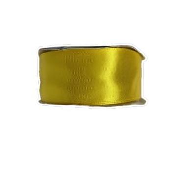 Imagem de ROLO Fita de Cetim Simples N°9 38mm, 50mts ideal para presentes, decorações, festas visual elegante e integração estilosa(AMARELO CANÁRIO (COR 110))