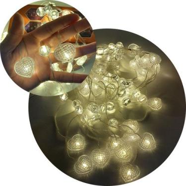 Imagem de Pisca Cortina Corações Natal 80 Lâmpadas LED 3x1M 110-220v - Genérico,