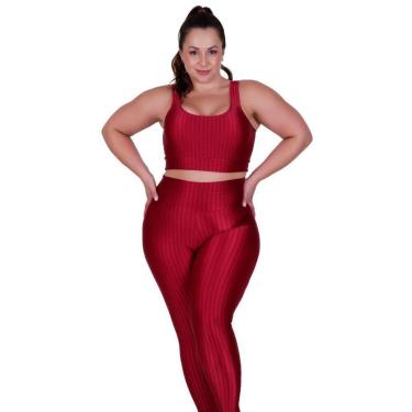 Imagem de Conjunto Top com Bojo Removível e Calça para Academia Plus Size Fitness 3D Barbara-Feminino