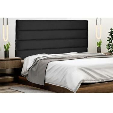 Imagem de Cabeceira La Italiana Para Cama Box Casal 140 cm Suede Preto S04 - D'R