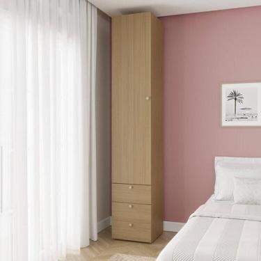 Imagem de Guarda-Roupa 2 Módulos 1 Porta e 3 Prateleiras 3 Gavetas Frame CabeCas