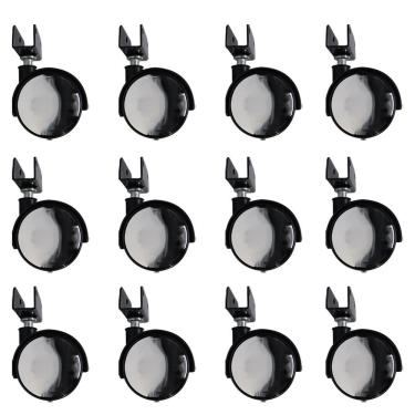 Imagem de Kit 12 Rodízios Para Móveis Com Chapa U Sem Trava