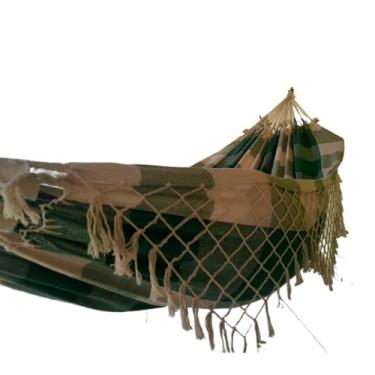 Imagem de Rede De Descanso dormir Em Tear De Casal Gigante(VERDE QUADRICULADA)