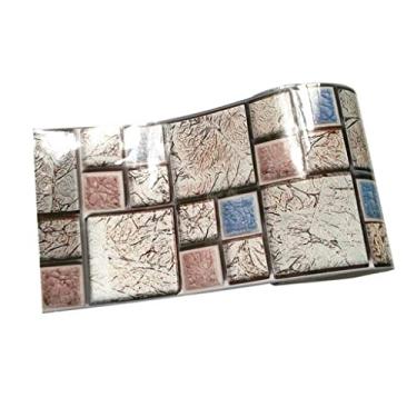 Imagem de barenx Adesivo autoadesivo DIY Backsplash adesivo de azulejo de parede de vinil decorativo para decoração de fundo de parede de cozinha, banheiro, à prova d'água - 005