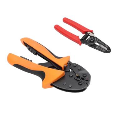 Imagem de Zhjvihx Ferramenta de Descascamento e Crimpagem de Fio, Crimpador Multifuncional Com 4 Matrizes Intercambiáveis ​​para Fios de 0,5-6 mm², Material de Aço 45 de Alta Resistência para
