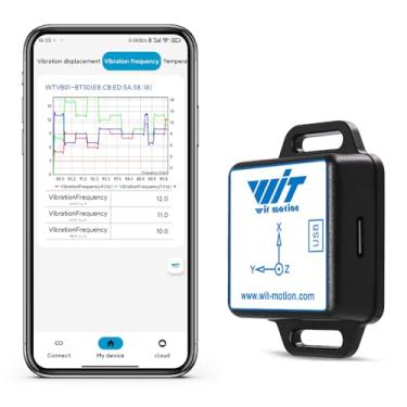 Imagem de WITMOTION Sensor de Vibração Ble Wtvb01-Bt50 Sensor de Vibração Multi-Conexão Sem Fio Ble Mpu6050, Saída de 100 Hz de 3 Eixos(Deslocamento de Vibração + Velocidade de Vibração + Ângulo de Vibração + F