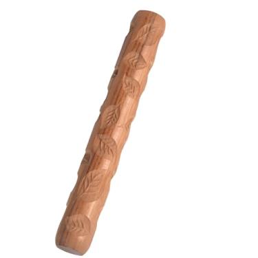 Imagem de Ferramentas de fabricação de padrão de cerâmica, rolo de massa de textura de madeira para arte de argila, suprimentos de artesanato de argila, rolo de gravação de cerâmica feito à mão para estúdio de