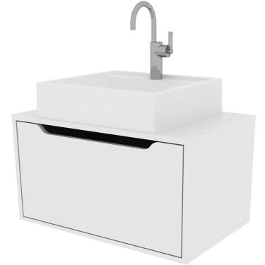 Imagem de Gabinete De Banheiro 60 Cm Com Cuba E 1 Porta Basculante Branco