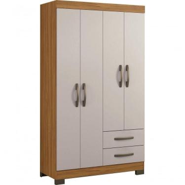 Imagem de Guarda-roupa 4 Portas Malto Freijó Com Off White - Moveisaqui