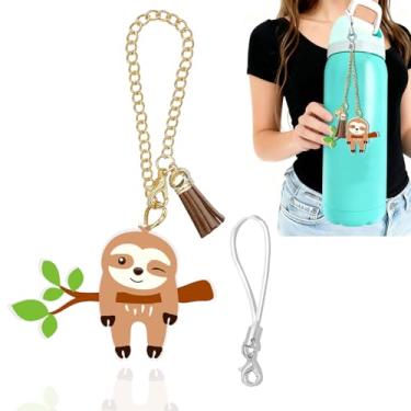 Imagem de Ldntly Amuleto de preguiça para Owala ANG Stanley Cup, mini porta-chaves, berloque, acessórios de copo Owala para bolsa, presentes de preguiça para mulheres, mãe e irmã amiga (preguiça)