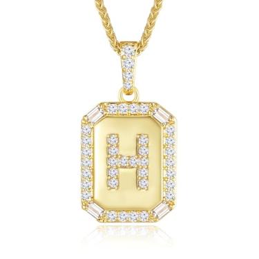 Imagem de Peeshow Colares femininos com inicial de ouro 18 quilates, colar de corrente com pingente de letra delicada, joias femininas de ouro, presentes para mulheres, esposa, mãe, filhas, aniversário