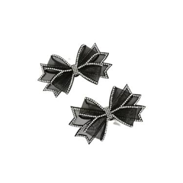 Imagem de Tangseajiao 2 peças de clipes de sapato para mulheres, sapatos de salto alto com laço de malha removível, sapatos de festa de casamento, salto com fivela, acessórios de roupas para mulheres, meninas