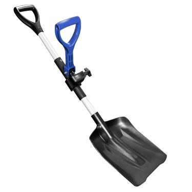 Imagem de Wiselifetech Pá de neve de plástico de 100 cm para entrada de automóveis com alça ergonômica assistida ângulo de 105° ajustável, eixo de metal, alças duplas de anel D para menos tensão nas costas