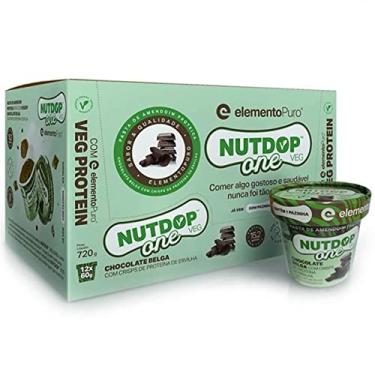 Imagem de Nutdop One Veg Pasta de Amendoim Vegana 720g (12 x 60g) - Chocolate Belga com Crisps de Proteína de Ervilha - Elemento Puro, Elemento Puro