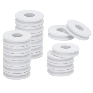 Imagem de Chiffonade Carretéis de linha de pesca de espuma vinílica acetinada 100 peças - placas de enrolamento de 4,77 polegadas para armazenamento e organização de linha de pesca com mosca (branco, diâmetro