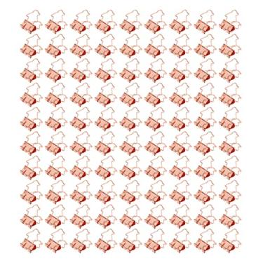 Imagem de Clipes de pasta pequeno metal escritório 100 pces oco pinguim forma resistente clipes de pasta para documentos conta papéis material escolar (Ouro Rosa)