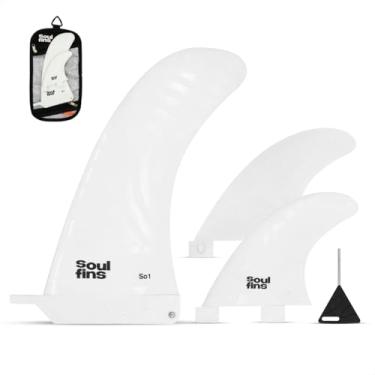 Imagem de Kit Quilha Longboard/SUP (2+1) Quilha Quilhão Central + Estabilizadores FCS1 Rigidez SO1 Preto/Branco (Branco)