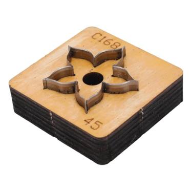 Imagem de HEEPDD Matriz de Corte de Couro de Flor, Cortes Resistentes Lâmina de Aço Carbono Molde de de Couro Com Base de Madeira para Artesanato DIY Chaveiros Acessórios e Decoração de Casa Matriz de de de Flor, (45mm)