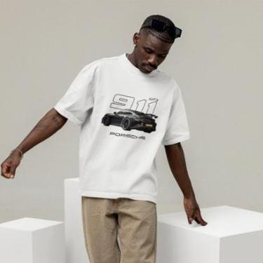 Imagem de Camiseta Techmalhas Oversized Longline Leve Macia Masculina-Masculino