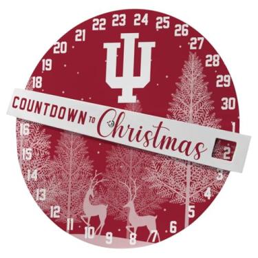 Imagem de Pegasus Sports NCAA Decoração de parede de contagem regressiva para o Natal - 31 cm, cores do time (University of Indiana Hoosiers)