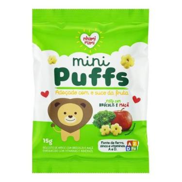 Imagem de Biscoito Mini Puffs Brocolis E Maçã 15g - Nhami Mami