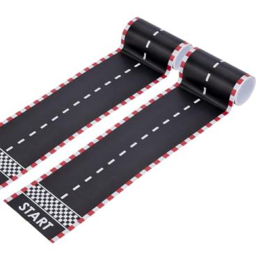 Imagem de OLYCRAFT 4m Start Wall Border Road Stickers 3.9 Inch Wide Track Tape Sticker Self-Adhesive Roads Model Stickers Racing Party Decoration Sticker Adhesive Plastic Tape for Roads Birthday Party Decor