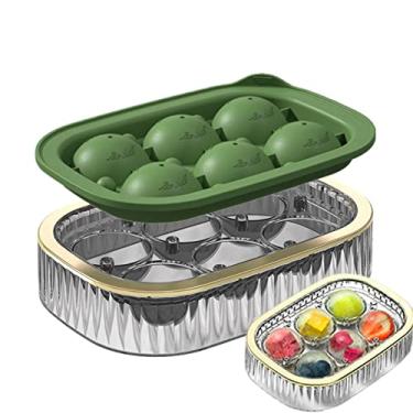 Imagem de gelo para uísque | silicone para cubos gelo – reutilizável para cubos gelo com tampa, bandeja gelo silicone liberação fácil para bourbon, coquetéis gelados, uísque, freezer Pologmase