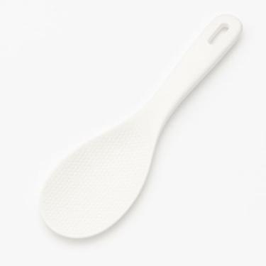 Imagem de Colher de Arroz Plástico Branco Antiaderente 20,5cm Resistente Leve Durável Não Arranha Panelas Elétricas e de Cerâmica Fácil de Lavar Premium