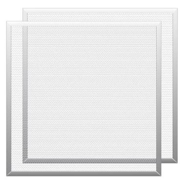Imagem de HG Power Pacote com 2 telas de malha para exaustor de obturador de 25 cm, filtro de metal fino com borda galvanizada, 27 x 27 cm, prata