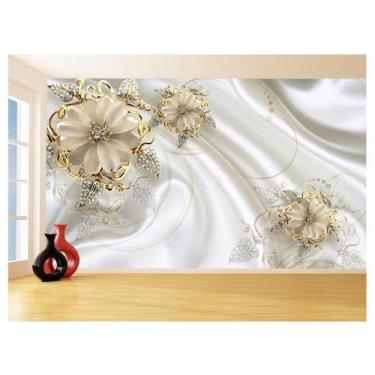 Imagem de Papel De Parede 3D Floral Textura Sala Flores 3,5M Xfl256 - Você Decor