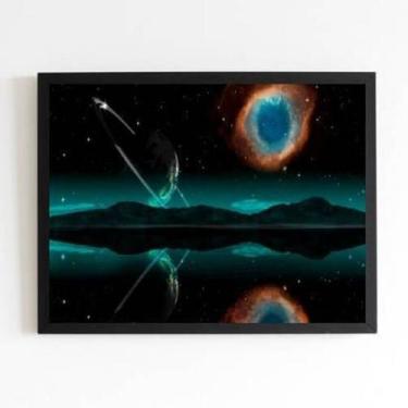 Imagem de Quadro Fotografia Planetas 45X34Cm - Com Vidro Moldura Preta - Quadros