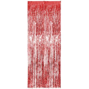 Imagem de Cortina Fitas Metalizadas Vermelha - 1x2 Metros