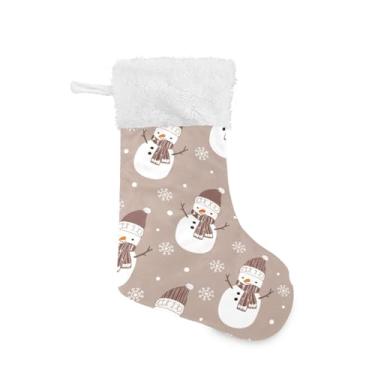 Imagem de GakkiGii Lindo boneco de neve de Natal grande meia de Natal, decoração de Natal suspensa para parede de árvore de lareira, 45 x 31 cm