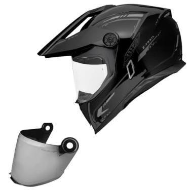 Imagem de Capacete Moto Bieffe B-Trail Authentic Preto + Viseira Prata (60)