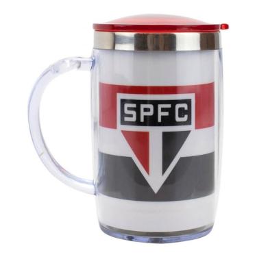 Imagem de Caneca Térmica Tampa 450ml São Paulo Listras-Unissex