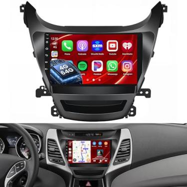 Imagem de Estéreo automotivo 8 núcleos 4 + 64 GB Android 15 para Hyundai Elantra 2014-2016 sem fio Carplay Android Auto, rádio automotivo com tela sensível ao toque de 23 cm com GPS, WiFi, 32EQ DSP, 59 UI