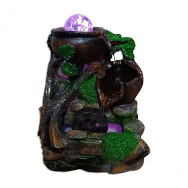 Imagem de Fonte De água Decorativa Led Cascata Paisagem Relaxante 26047 Jarros