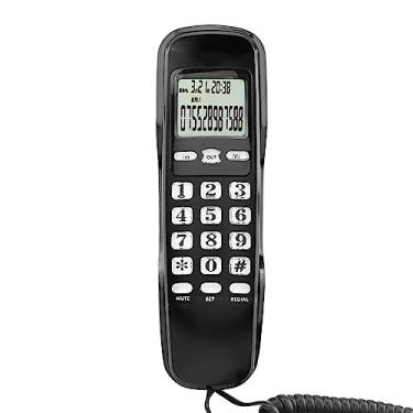 Imagem de Generic Mini Telefone de Parede para Home Office Hotel Com Display LCD Identificador de Chamadas, Telefone Multifuncional Com Fio para Chamadas Recebidas, 38 Memórias Recebidas, Duplo de (#01)