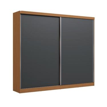 Imagem de Guarda Roupa Casal 2 Portas de Correr 4 Gavetas 270cm Kappesberg Bigger Lots Canela/grafite - T583