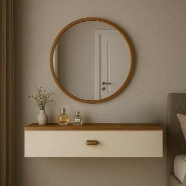 Imagem de Penteadeira Suspensa com Gaveta 60CM para Quarto ou Hall,Camarim(OFF/NATURE)