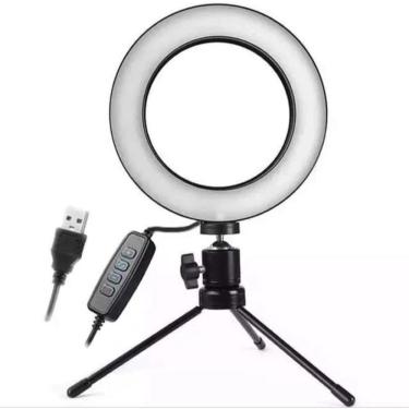 Imagem de Iluminador Ring Light 16Cm Usb Led Misto 3500K 5500K + Tripé