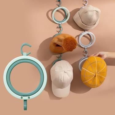 Imagem de 1 suporte para chapéus por cima da porta - organizador multifuncional para chapéus, cachecóis, bolsas e chaves, suporte criativo de acessórios de parede para cabeça