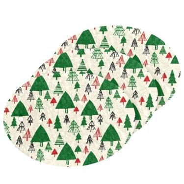 Imagem de Wassud Árvores de Natal (2) esponja de polpa de madeira para pratos, pacote com 3 esponjas de cozinha para limpeza, esfregão resistente para panelas antiaderentes, esponjas de lavar louça para pia