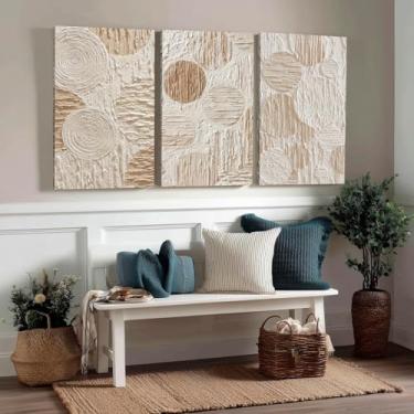 Imagem de Kit 3 Quadros Decorativos Canvas, Arte Para Quarto, Sala, Corredor, Abstrato, 60x90cm