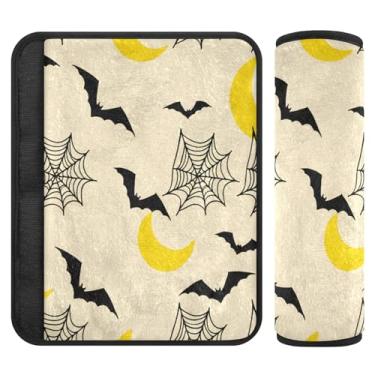 Imagem de Burbuja Capa para cinto de segurança de carro Webs Bats Moon Protetor de cinto de segurança de carro macio confortável para alça de ombro de assento, 1 par médio