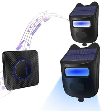 Imagem de Alarme Sem Fio para Calçada Solar com de Alcance IP60 Resistente ao Clima Sensor Movimento Infrarrovermelho Alerta DIY P