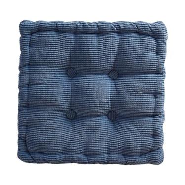 Imagem de Generic Almofada em formato de biscoito, almofada de meditação moderna e confortável, quadrada simples em formato de biscoito para cadeira ou chão, ideal para, Azul