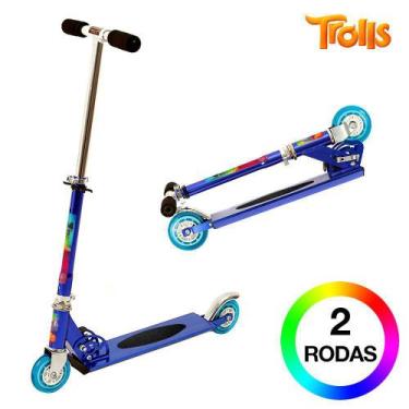 Imagem de Patinete Trolls O Filme de 2 Rodas Infantil Azul de Alumínio - DM Radi