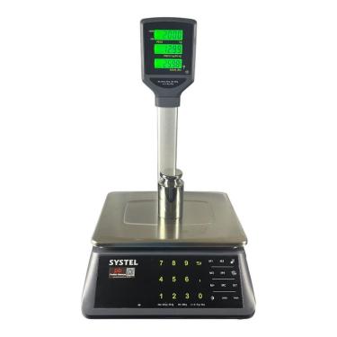 Imagem de Balança Computadora Systel Micra 35kg Com Torre - Bateria E Tecla Touch - Inmetro